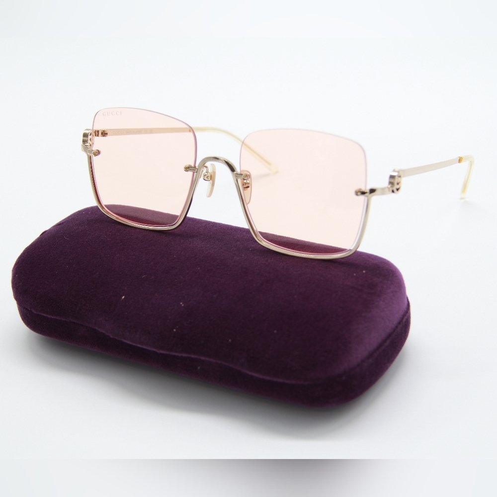 NEW GUCCI SUNGLASSES GG1279S 005 WOMEN PINK EYEWEAR - Picture 2 of 12